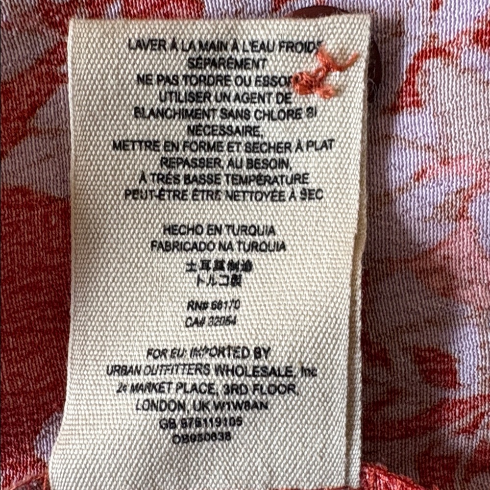 Free People Floral Split Midi Skirt Red – Size 0 - Picture 11 of 11